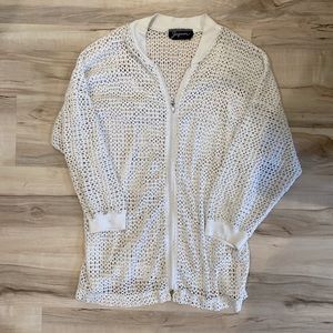 White Net Zip Up